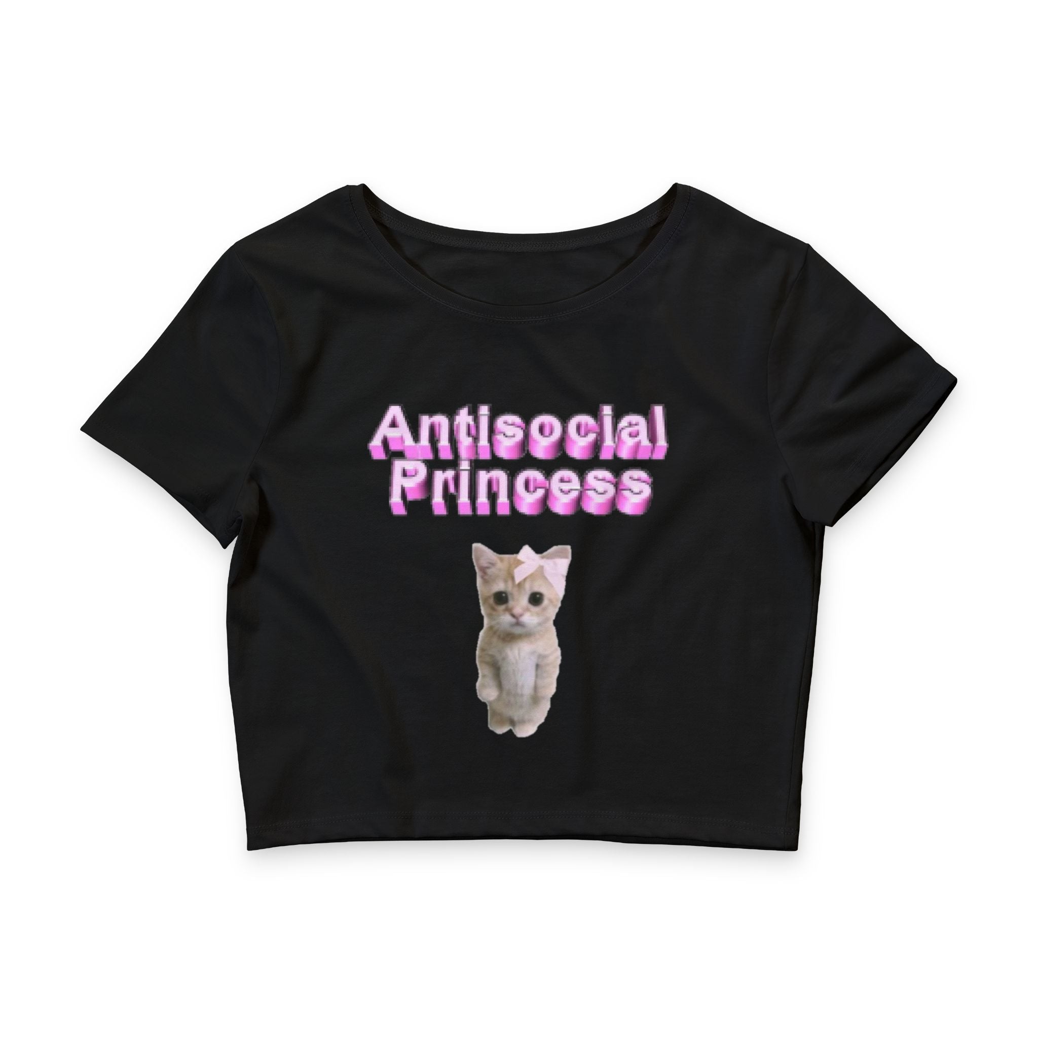 "anti social" cropped t-shirt